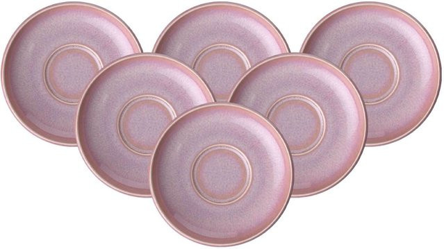 Villeroy & Boch like. Espressountertassen Perlemor Coral Pink 6er Set Durchmesser: 12 cm - Bild 1