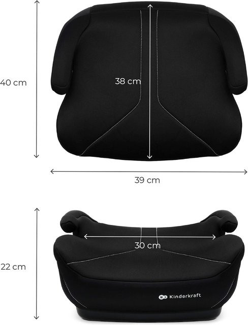 Kinderkraft Sitzerhöhung I-BOOST 2 mit Rückenlehne, Schwarz, für Kinder von 100 bis 150 cm Körpergröße - Bild 1