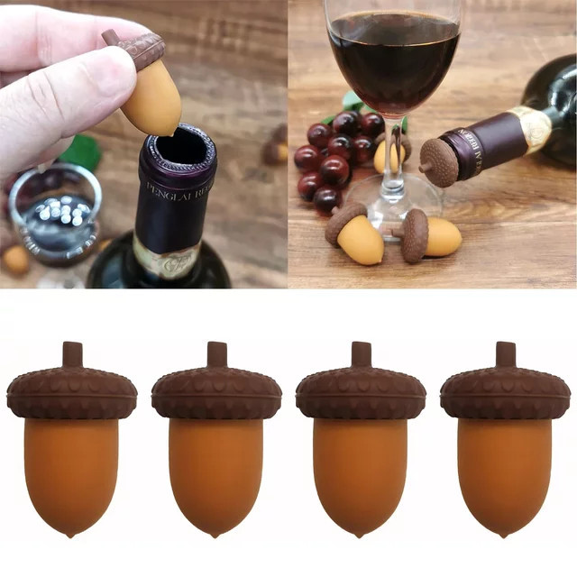 Kegland Weinkorken aus Silikon in Kastanienform, Braun - Bild 1