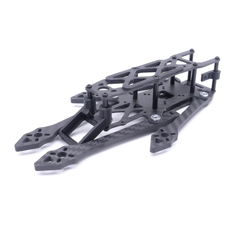Queen Hobby Range II LR4 3K Carbon Fiber Quadrocopter Rahmen 4 Zoll 185 mm in Schwarz mit 4 mm Arm Kit und 3D-Druck Montagesitz - Bild 2