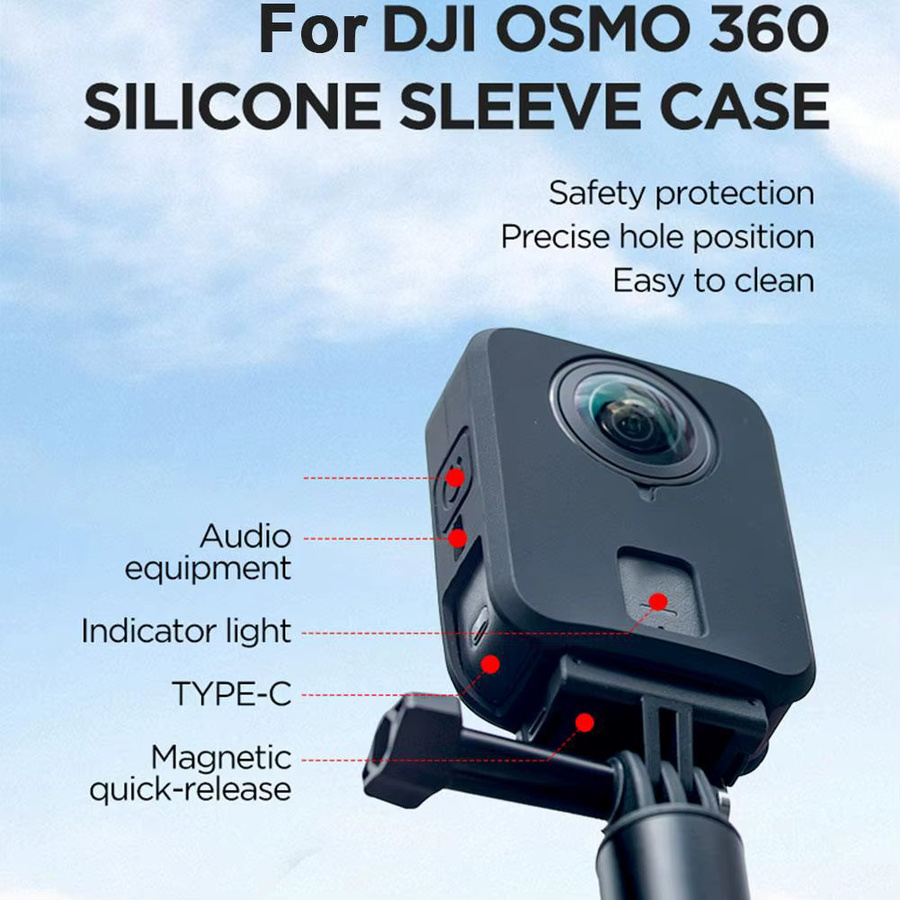 DJI Osmo 360 Silikon Schutzhülle mit Objektivschutz und Display-Schutz in Schwarz - Bild 4