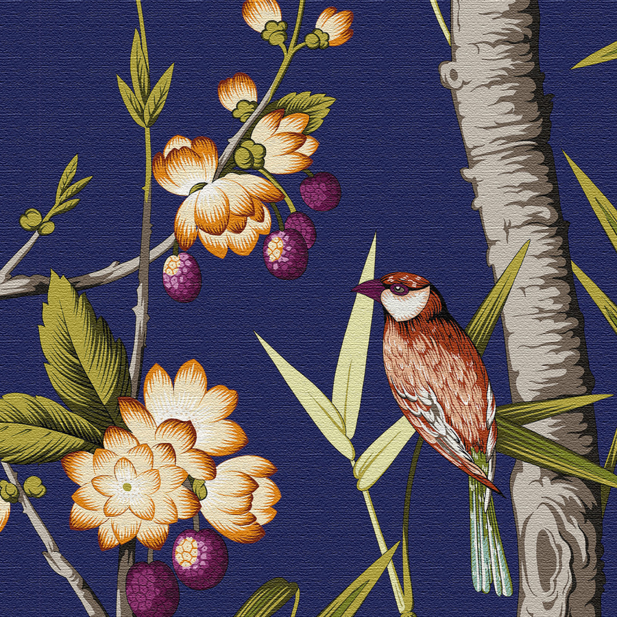 Nobilis Mural Josephine GRD63 Tapete mit floralem Muster in Blau - Bild 2