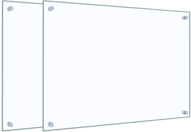 vidaXL Küchenrückwände aus Hartglas, 2 Stück, transparent, B/H: 70 x 50 cm - Bild 1
