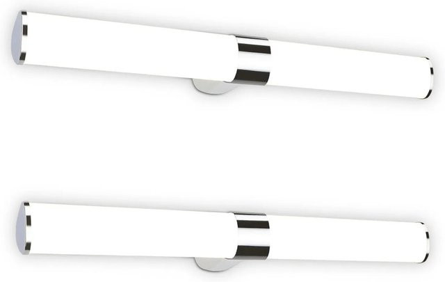 NETTLIFE LED Wandleuchte aus Kunststoff in Silber und Weiß mit IP44 Schutzart für Badezimmer, Flur und Wohnzimmer - Bild 1