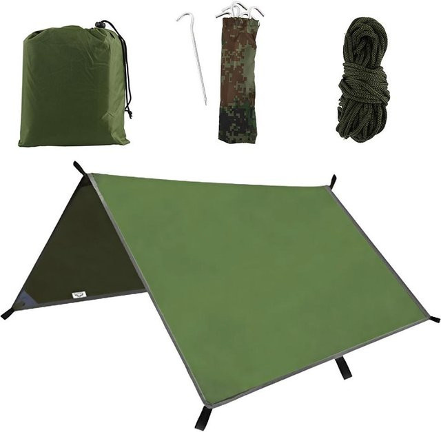 Binchi Garden Outdoor Camping Seitenmarkise Wasserdicht mit Tragetasche, Farbe: Grau, B/B/H: 300 x 300 x 13 cm - Bild 1