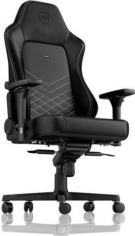 Noblechairs HERO Gaming Stuhl in Schwarz und Platinweiß mit Kunstleder - Bild 1
