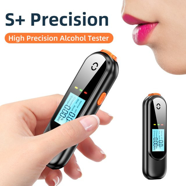 KEBETEME Professioneller Alkoholtester mit LED-Display, wiederaufladbarer Atemalkoholtester in Schwarz - Bild 1