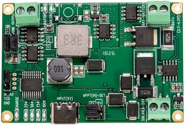 FULL-30W MPPT Solar Control Board DC5-24V 2A Solarpanel-Reglermodul mit USB-C für 3,7 V 18650 Lithium-Batterieladung in Grün - Bild 1