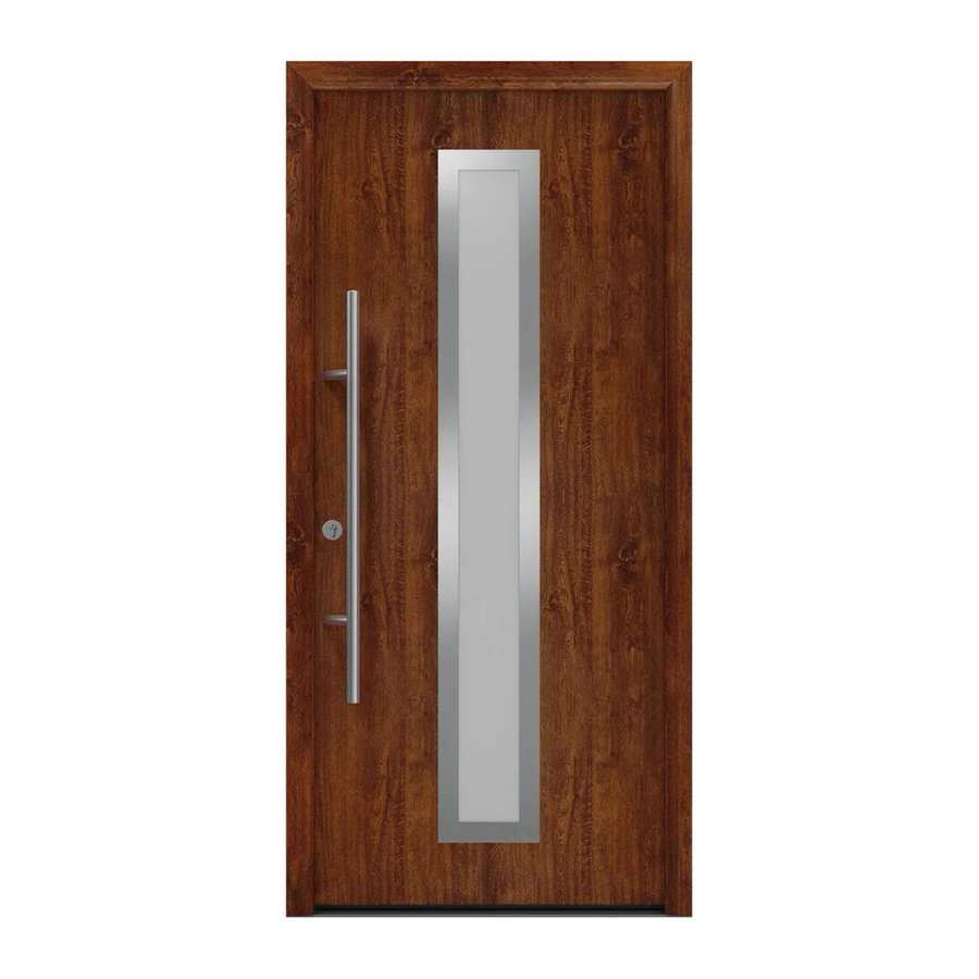 EcoStar Haustür Isopro Secur IPS 700S mit Glaseinsatz, Farbe Dark Oak, B: 110 cm, H: 210 cm, DIN Links - Bild 2