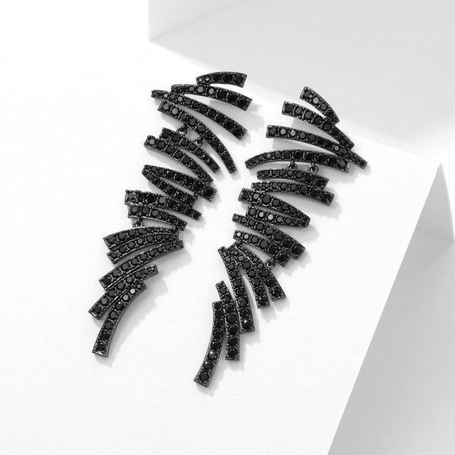 Lucky Star Jewelry Ohrringe, geometrisch, schwarz, Damen - Bild 1