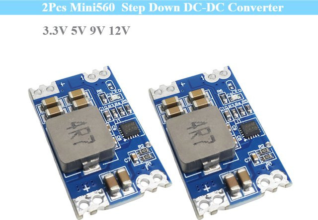 2 Stück Mini560 DC-DC Step Down Konverter Spannungsregler Buck Modul 5A Effizienz Blau - Bild 1