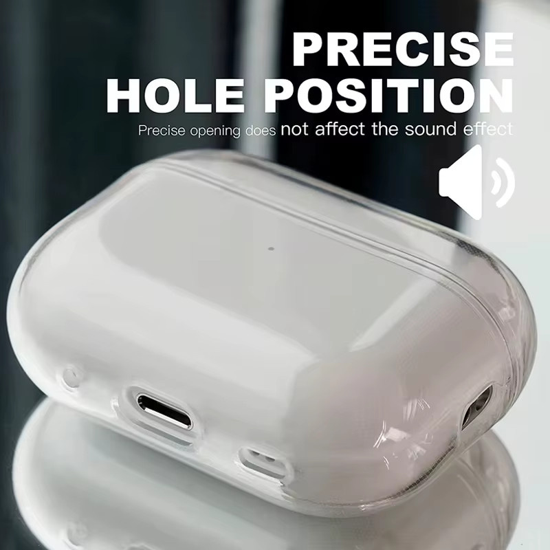Transparente TPU-Schutzhülle mit Schlüsselanhänger für Apple AirPods Pro und AirPods Pro 2 in Beige - Bild 4