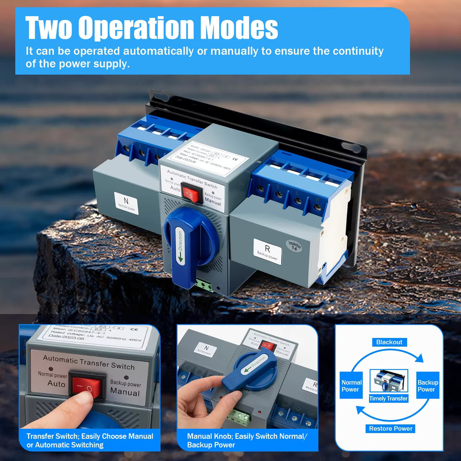 4P 63A PRO Dual Power Automatic Transfer Switch für Generator zur Stromversorgung - Bild 4