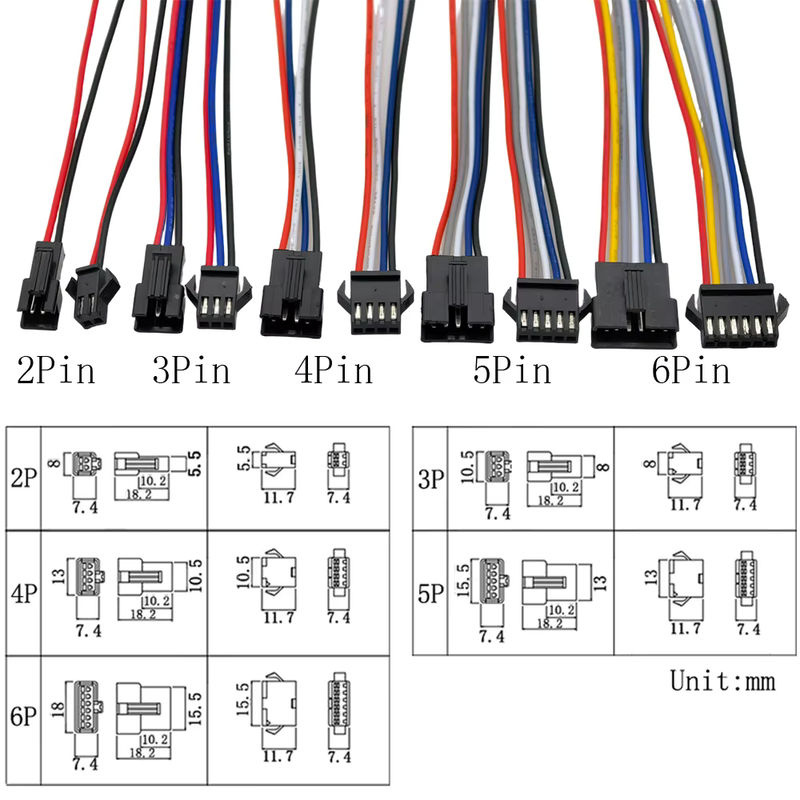 ALLiSHOP SM JST Stecker und Buchse Kabelanschluss für 5050 3528 LED-Lichtleisten in Schwarz - Bild 6