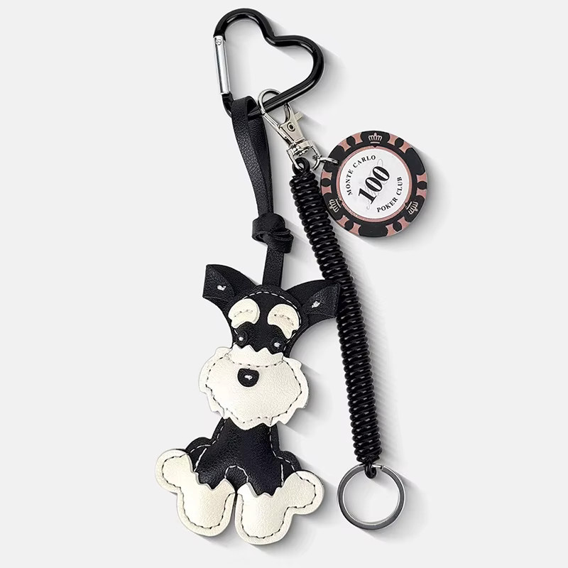 Yogodlns Schlüsselanhänger, Schnauzer, PU-Leder, Unisex - Bild 4