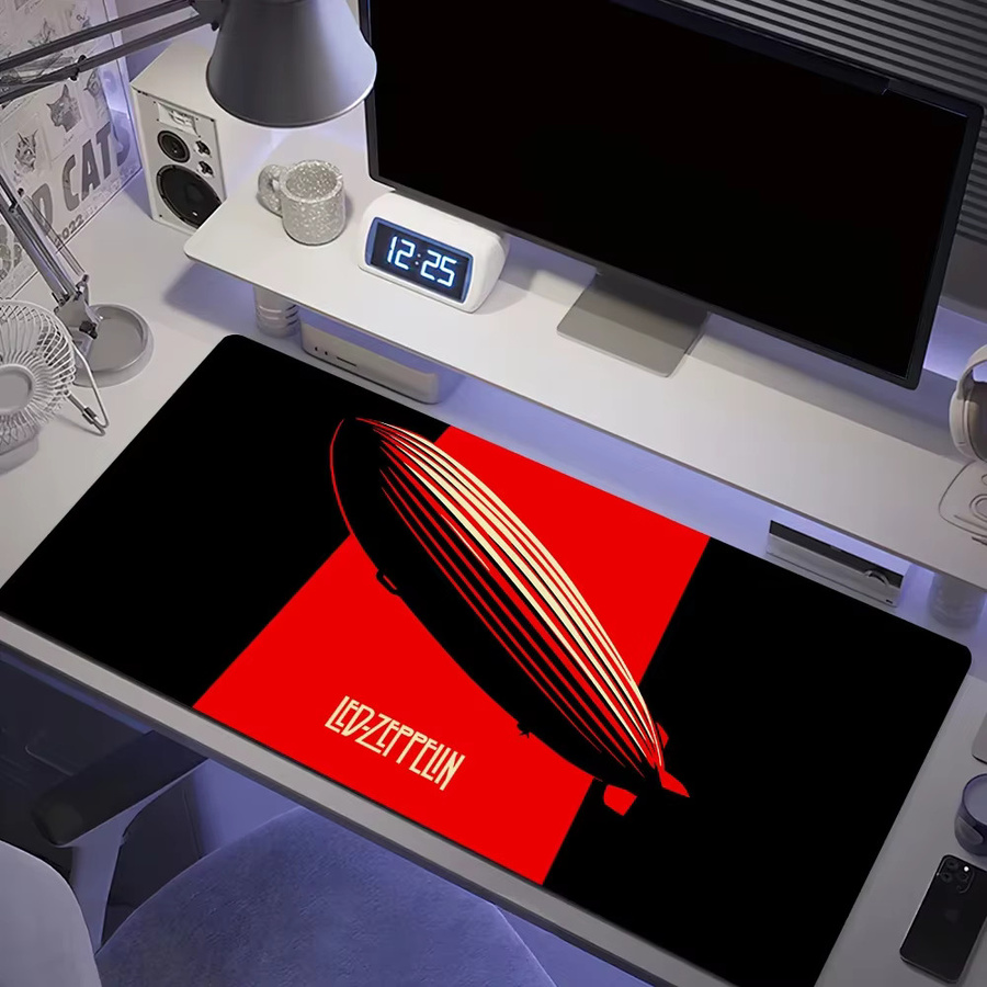 L-Led Z-Zeppelin Band Gaming-Mauspad für PC mit genähten Kanten und rutschfester Gummiunterseite, Multicolour - Bild 4