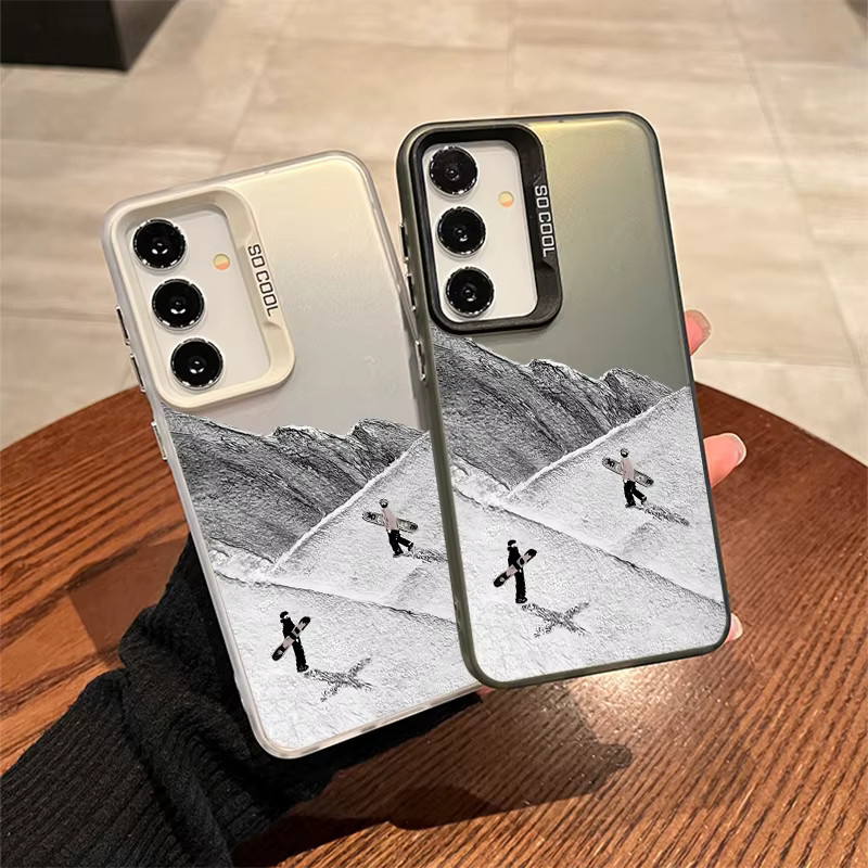Ski-Handyhülle für Samsung Galaxy S26 S25 S24 S23 S22 S21 S20 FE Ultra Plus Edge mit Laser-Design aus Hard PC und TPU in Weiß - Bild 2