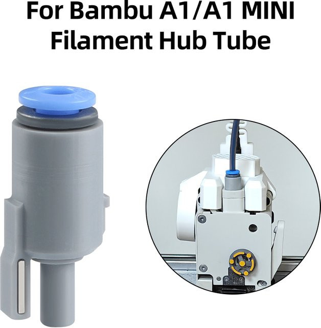 Bambu Lab 4-in-1 PTFE-Adapter Gerader Filament-Zuführer für A1 und A1 Mini 3D-Drucker in Grau - Bild 1