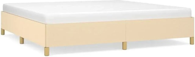 vidaXL Bettgestell aus Stoff in Beige mit gepolstertem Rahmen, B/T/H: 200 x 200 x 35 cm - Bild 1