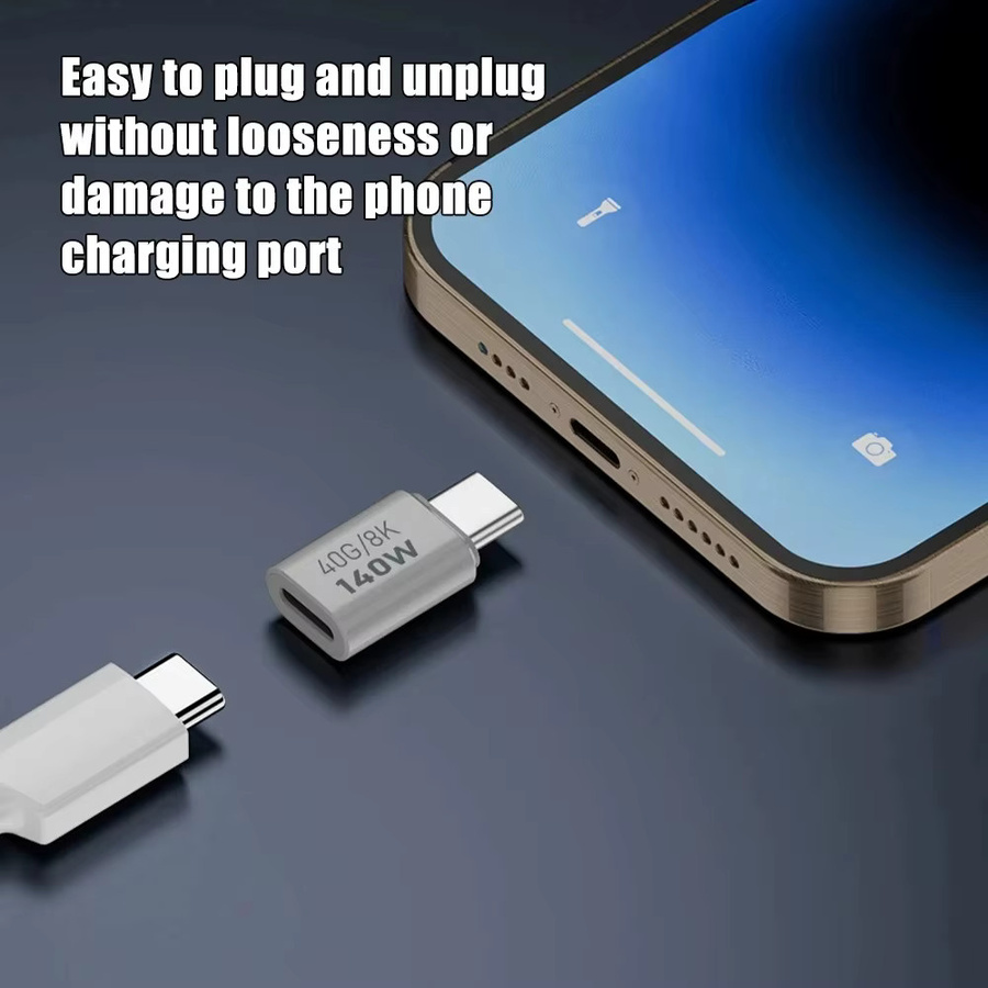 USB Typ C auf Stecker Adapter PD 3.1 mit 140W Leistung, 40Gbps Datensynchronisierung und 8K@60Hz Unterstützung, USB C OTG-Konverter für MacBook Pro - Bild 5