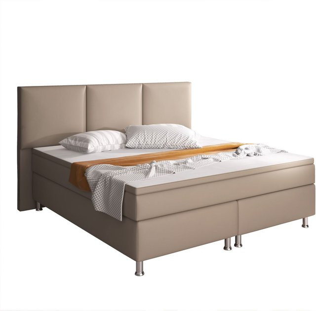 Inter Trading Boxspringbett Oslo in Kunstleder, Farbe Muddy, B/T: 180 x 200 cm - Bild 2