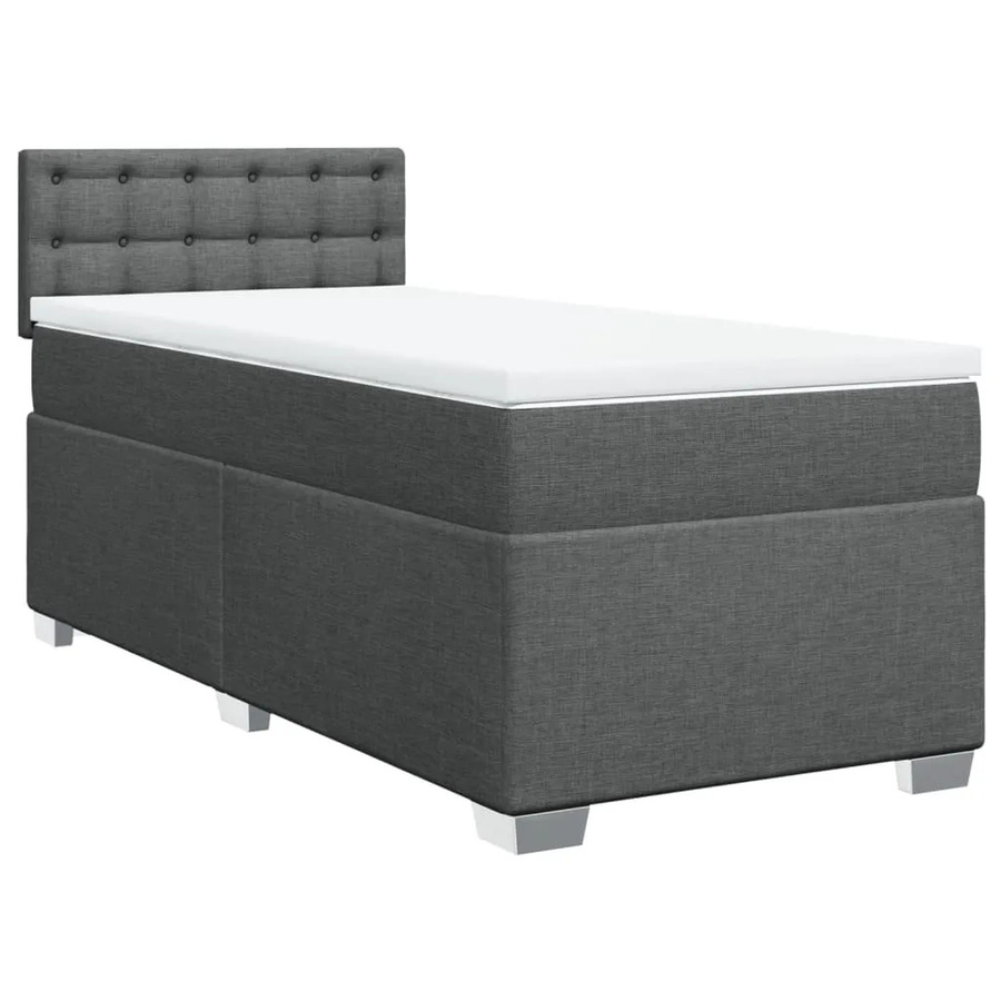 vidaXL Boxspringbett Hybrid mit Matratze Dunkelgrau B/T: 100 x 200 cm - Bild 2