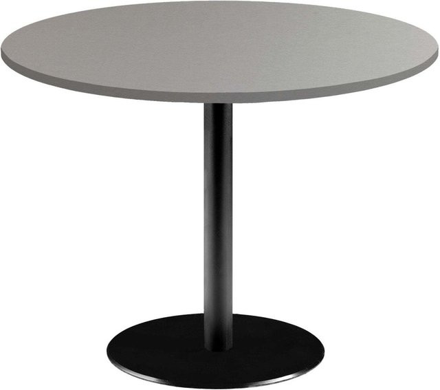 RestooTab Tisch Rome XL rund, graue Platte und schwarzes Gestell, Durchmesser: 120 cm, Höhe: 75 cm - Bild 1