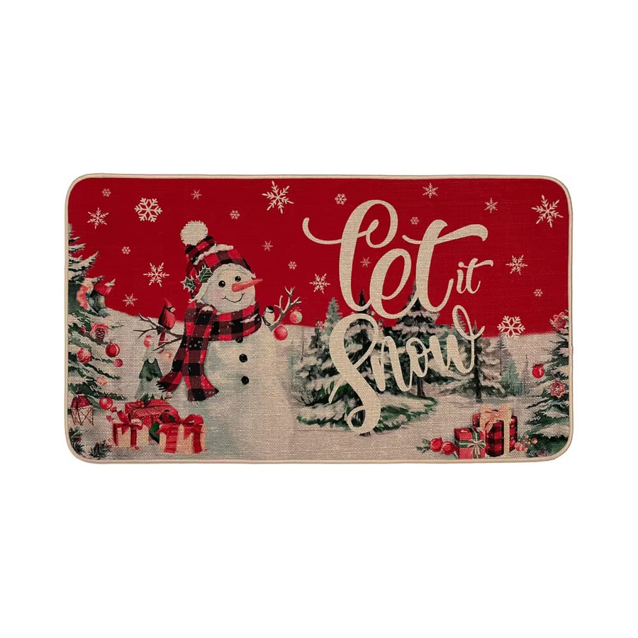 VIKAMA Weihnachts-Schneemann Teppich, rutschfeste und schmutzabweisende Fußmatte für Eingangsbereich und Badezimmer, Mehrfarbig, B/T: 60 x 40 cm - Bild 5