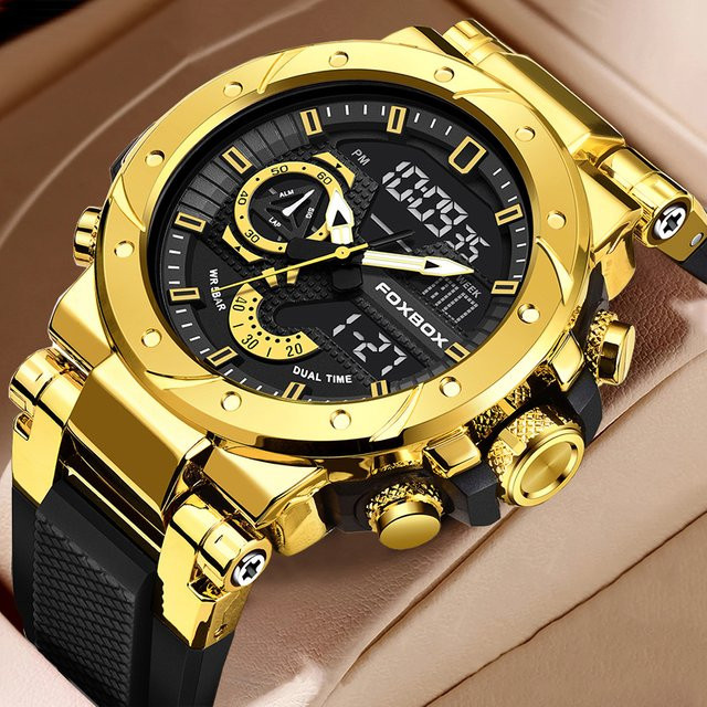 FOXBOX Digitaluhr, Chronograph, Quarz, Schwarz, Herren - Bild 1