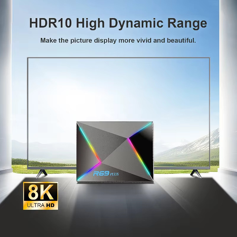 LEEDOAR R69 Plus Android 14 TV-Box mit Sprachsteuerung, 8K Ultra HD, Allwinner H728 Octa-Core, 1000M LAN, WiFi 6 und Bluetooth 5.0 Media Player Set-Top-Box - Bild 3