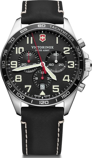 Victorinox Chronograph, Quarz, Edelstahl, 42 mm, Leder, Herren - Bild 1