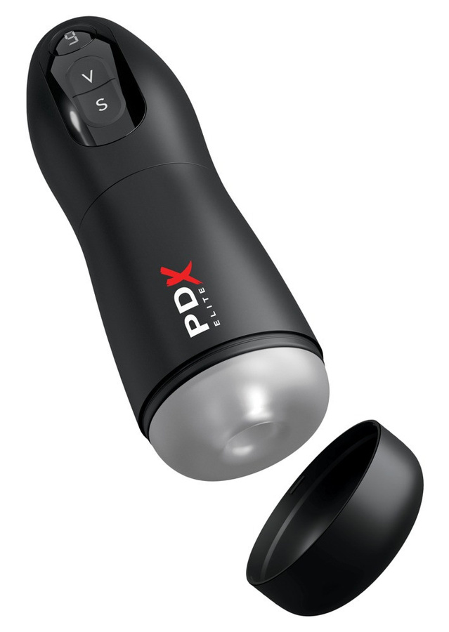 PDX Elite Masturbator Suck-O-Matic mit Saugfunktion in Schwarz und Weiß - Bild 2