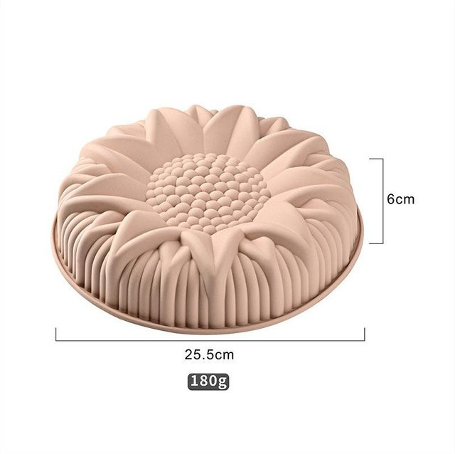Boho Berry Silikon-Kuchenform in Sonnenblumen-Design, Dessertform aus Silikon in Pink und Beige - Bild 1