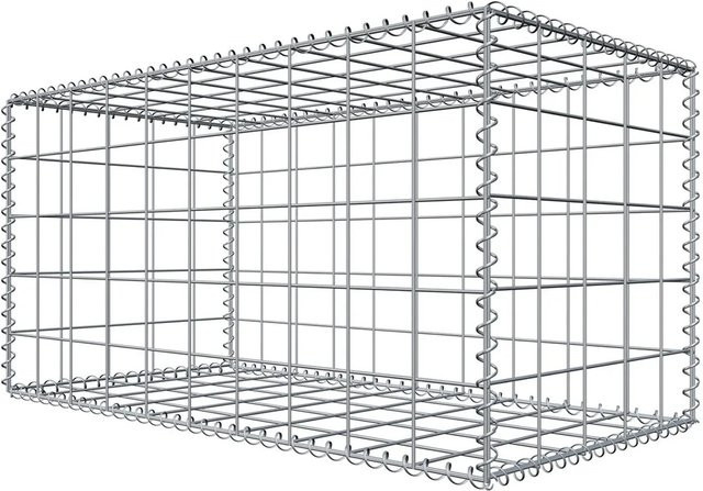 Niederberg Metall Gabione aus Stahl in Grau/Silber, B/T/H: 100 x 50 x 50 cm - Bild 1