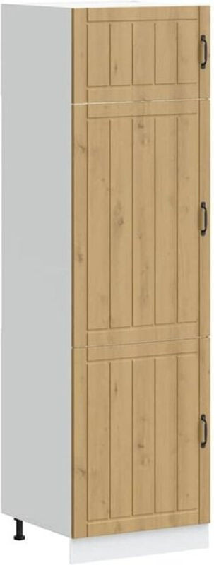 Küchenschrank Lucca Vorratsschrank von vidaxl in Eiche Natur und Beige aus Holzwerkstoff im Landhausstil mit Drehtüren, B/T/H: 207 x 60 x 57 cm - Bild 1