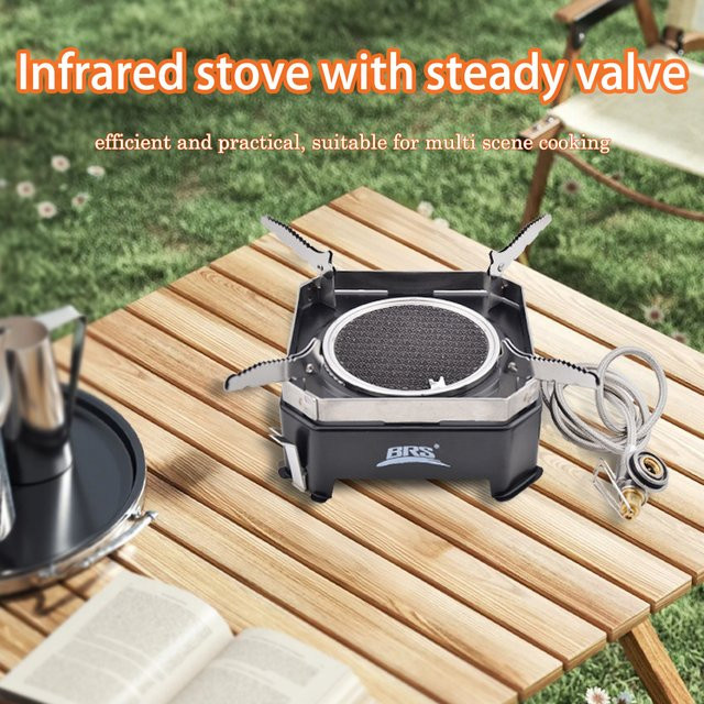 RESISTLAND Camping-Gasherd mit 2200 W Infrarot-Brenner in Schwarz aus Metall - Bild 1