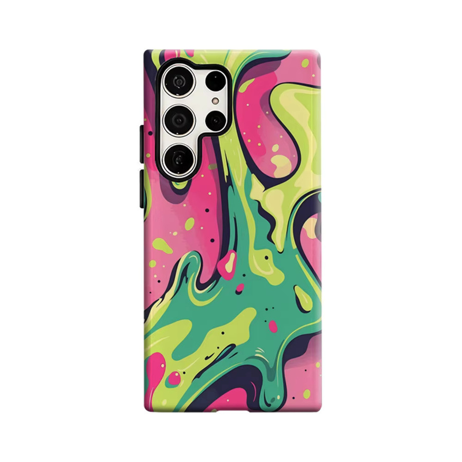 Neon Pink Slime Swirls Handyhülle für Samsung Galaxy S25 Ultra, S24 und S23 Ultra Plus mit glänzender doppellagiger Rückseite in Pink und Multicolour - Bild 7