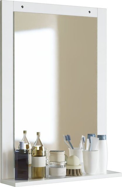 VCM Badspiegel Nilari mit Ablage in Weiß, moderner Wandspiegel für Badezimmer und Flur, H x B x T: 70 x 50 x 12 cm - Bild 1