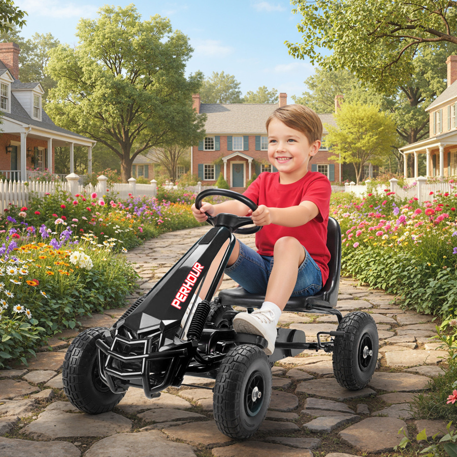 Aosom Go-Kart Tretkart, schwarz, ab 3 Jahre - Bild 2