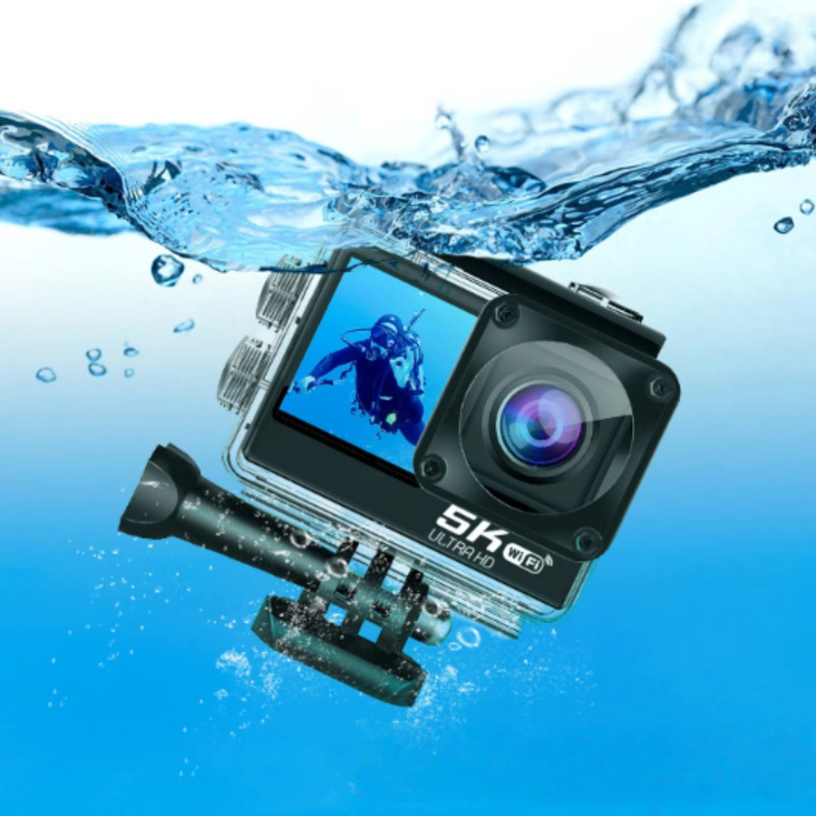 Bytelike 5K Action Kamera mit Dual-Screen Touchdisplay, 24MP, Schwarz, inklusive Zubehör und Fernbedienung mit WLAN und HDMI - Bild 2