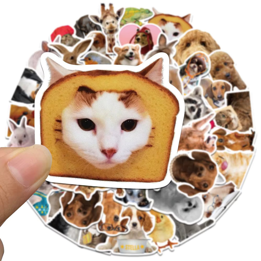 52 Stück lustige Tier-Aufkleber mit Katzen und Hunden im Doodle-Design von AnimeWorlds Store, Mehrfarbig - Bild 3