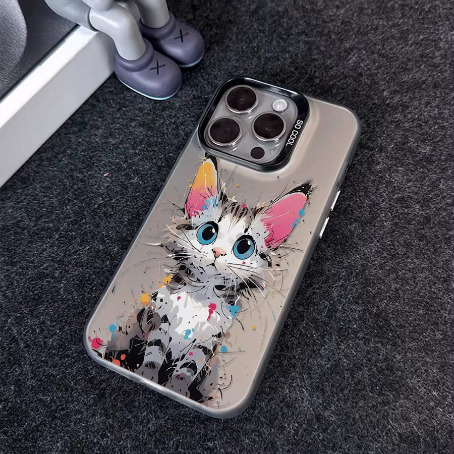 AKABEILA Katzen Handyhülle mit mattem Design für iPhone 17 Pro Max 16 15 14 13 12 11 Air und Pro Max Modelle - Bild 2