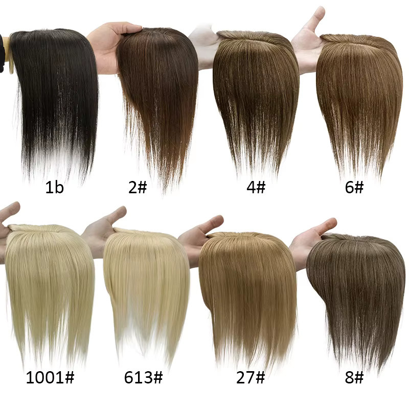 Addbeauty Echthaar-Topper mit Pony, gerades Toupet für Damen - Bild 5