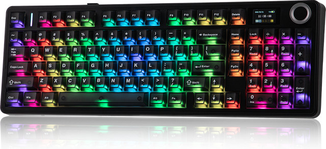 EPOMAKER x AULA F99 MAX Mechanische Tastatur 96% ANSI US-Layout mit Smart Screen und Drehknopf, kabellos via Bluetooth, 2.4GHz oder kabelgebunden - Bild 1