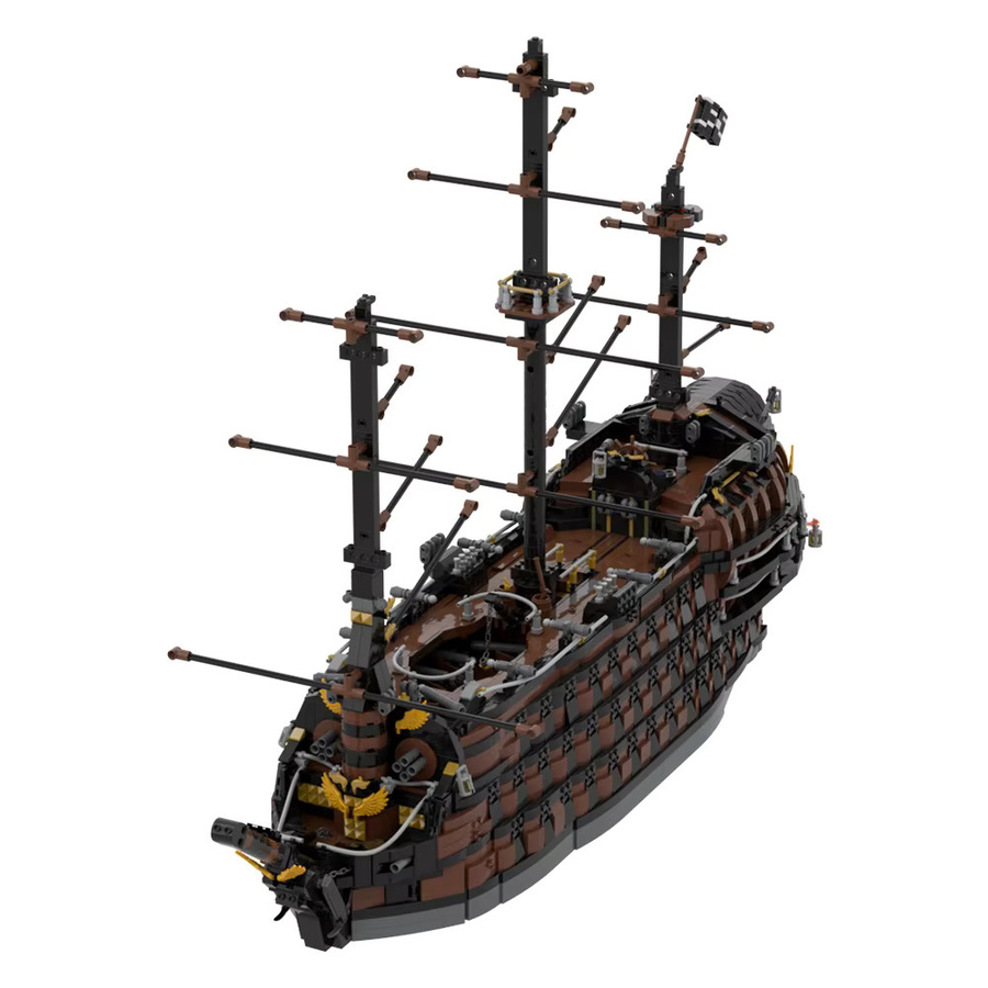 Gobricks Piratenschiff Bausteine Set in Braun als kreatives Lernspielzeug für Erwachsene - Bild 2