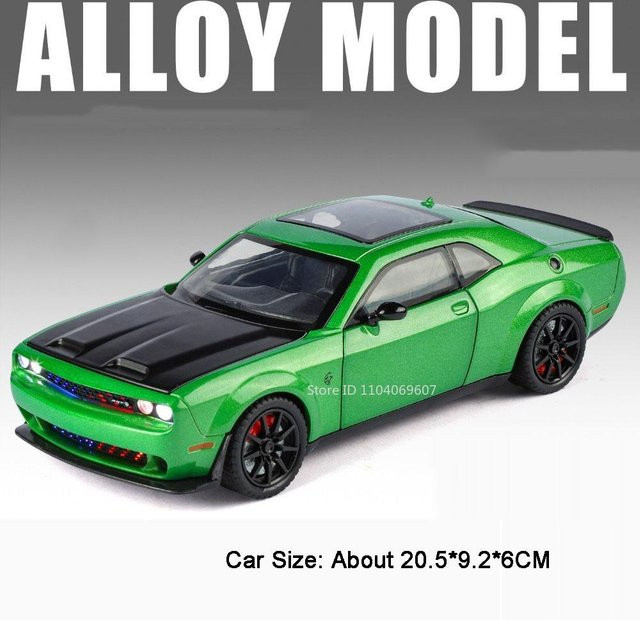 Linyi toy car Hellcat Sportwagen Modell, Skala 1:24, Metall, Musik, Licht, Rückziehfunktion, ab 14 Jahren - Bild 1