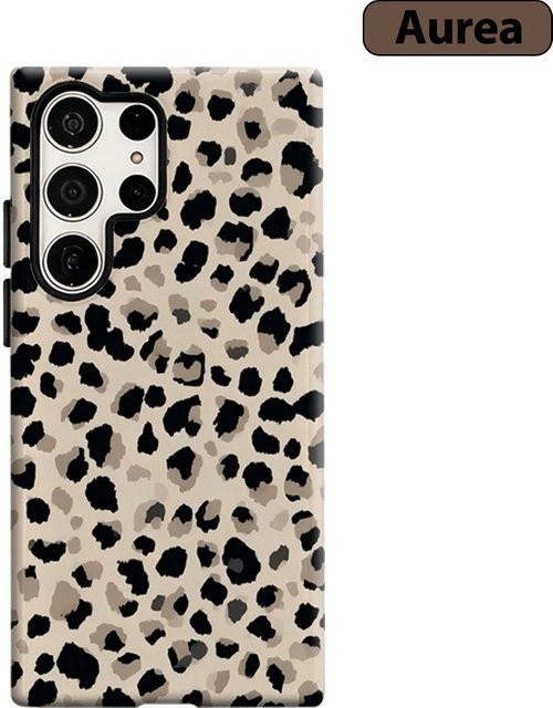 Stoßfeste Doppelschicht Handyhülle mit Leopardenmuster für Samsung Galaxy S25 Ultra, S24, S23 Ultra und S23 Plus in Multicolour - Bild 1