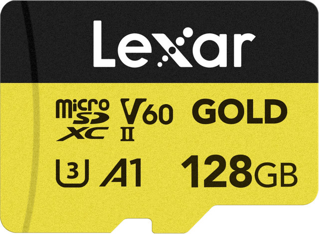 Lexar Professional microSDXC GOLD Speicherkarte 128GB V30 mit 100 MB/s - Bild 1