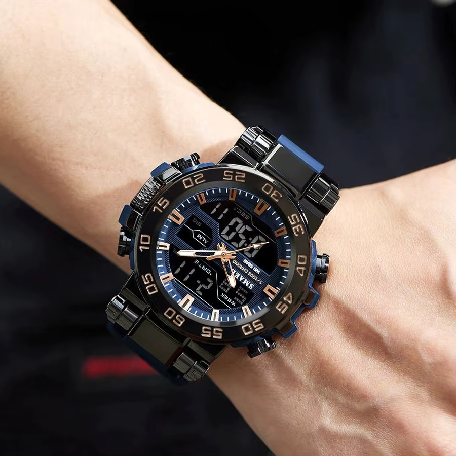 SMAEL Digitaluhr, Herren, Legierung, TPU-Armband, Schwarz - Bild 2