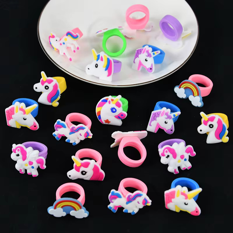 ZQNYCY Ringe, Gummi, Regenbogen Einhorn, Bunt, Kinder - Bild 2